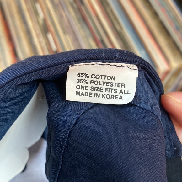 2 Unisex Classic Navy Blue + Tan Baseball Hats Cap NWT - Picture 7 of 16